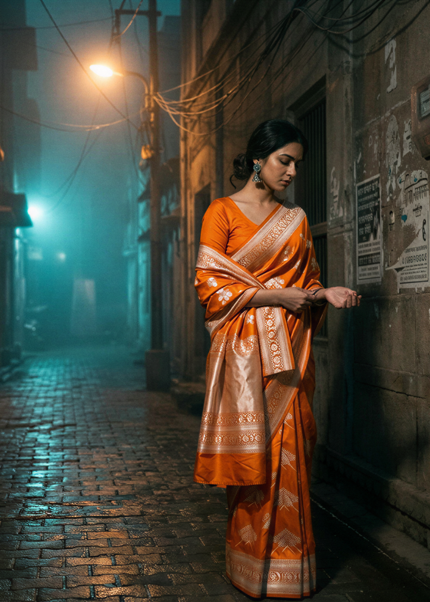 Orange Katan Gajji Banaras