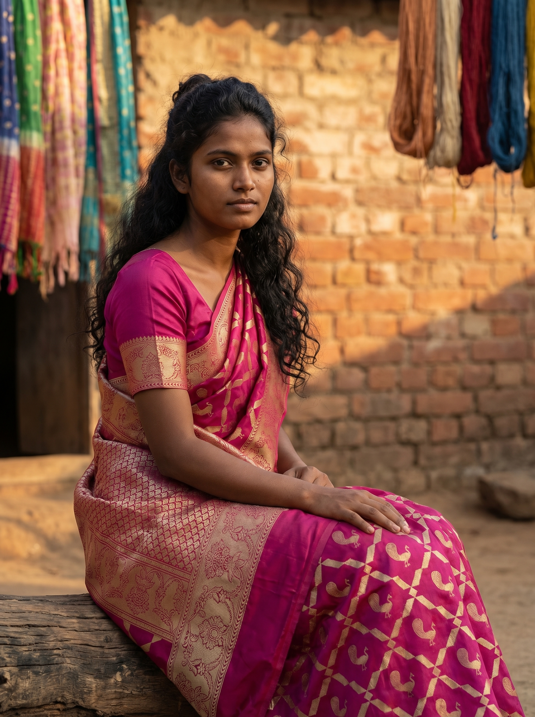 Rani Pink Jaal Katan Silk