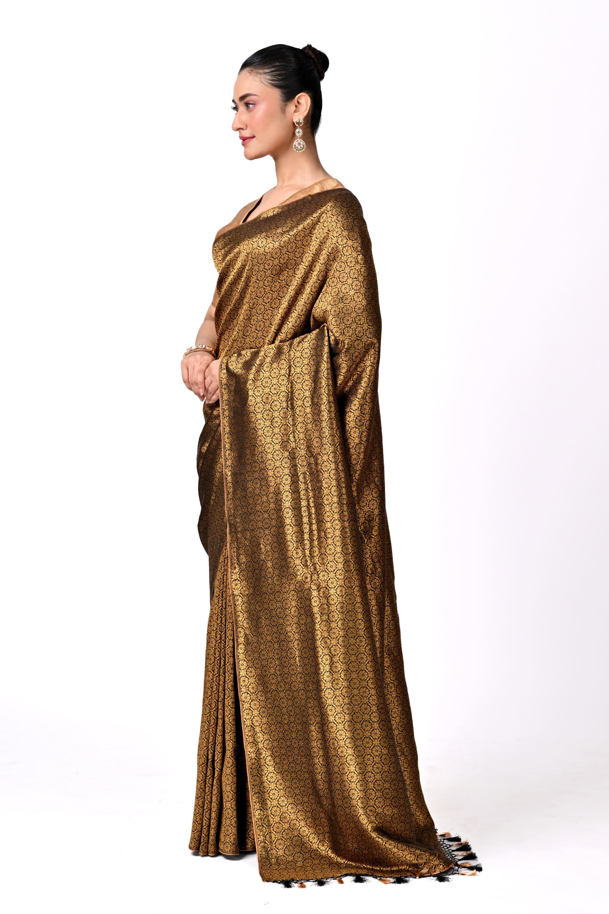 Antique Gold Brocade Saree