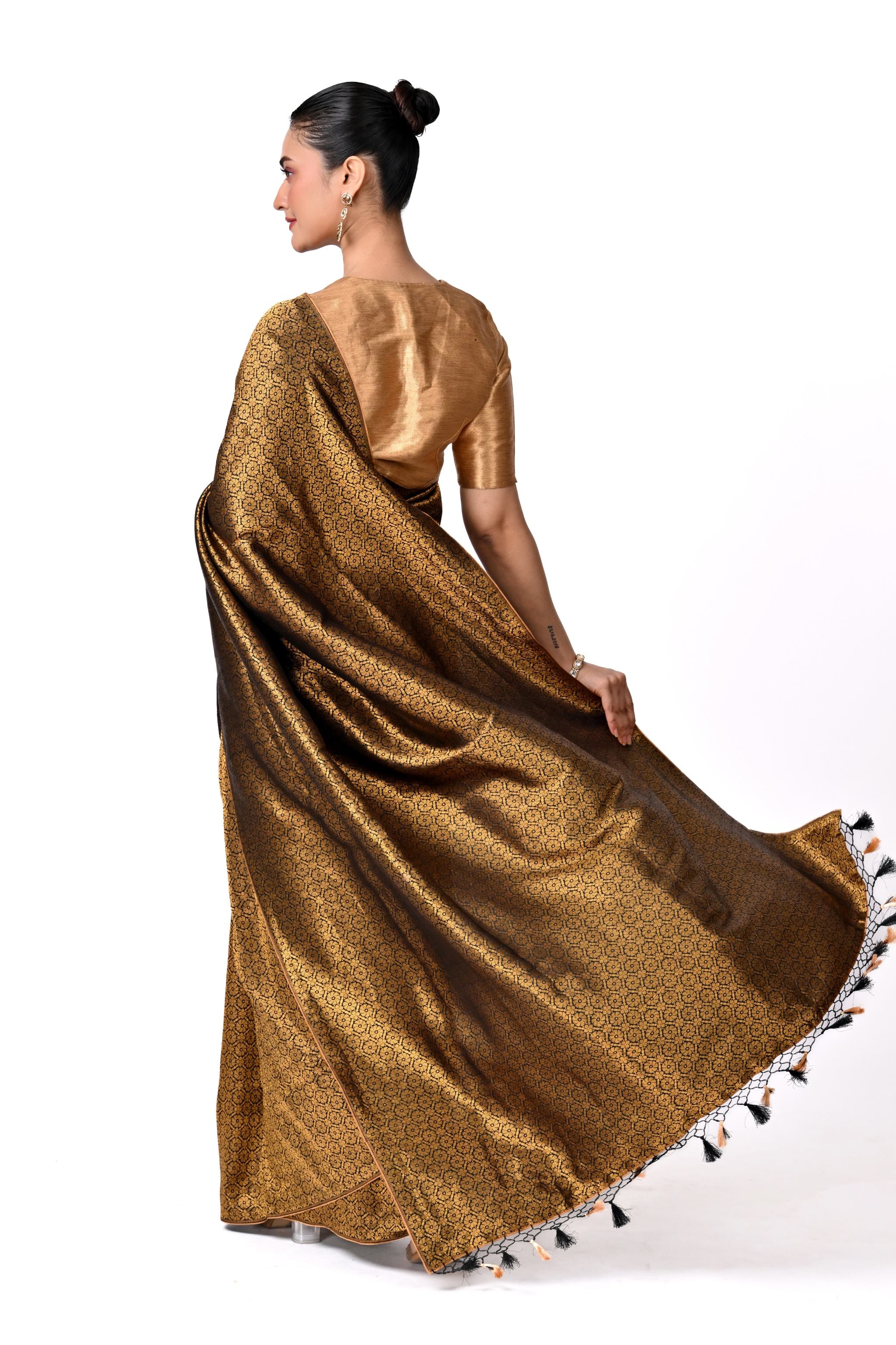 Antique Gold Brocade Saree