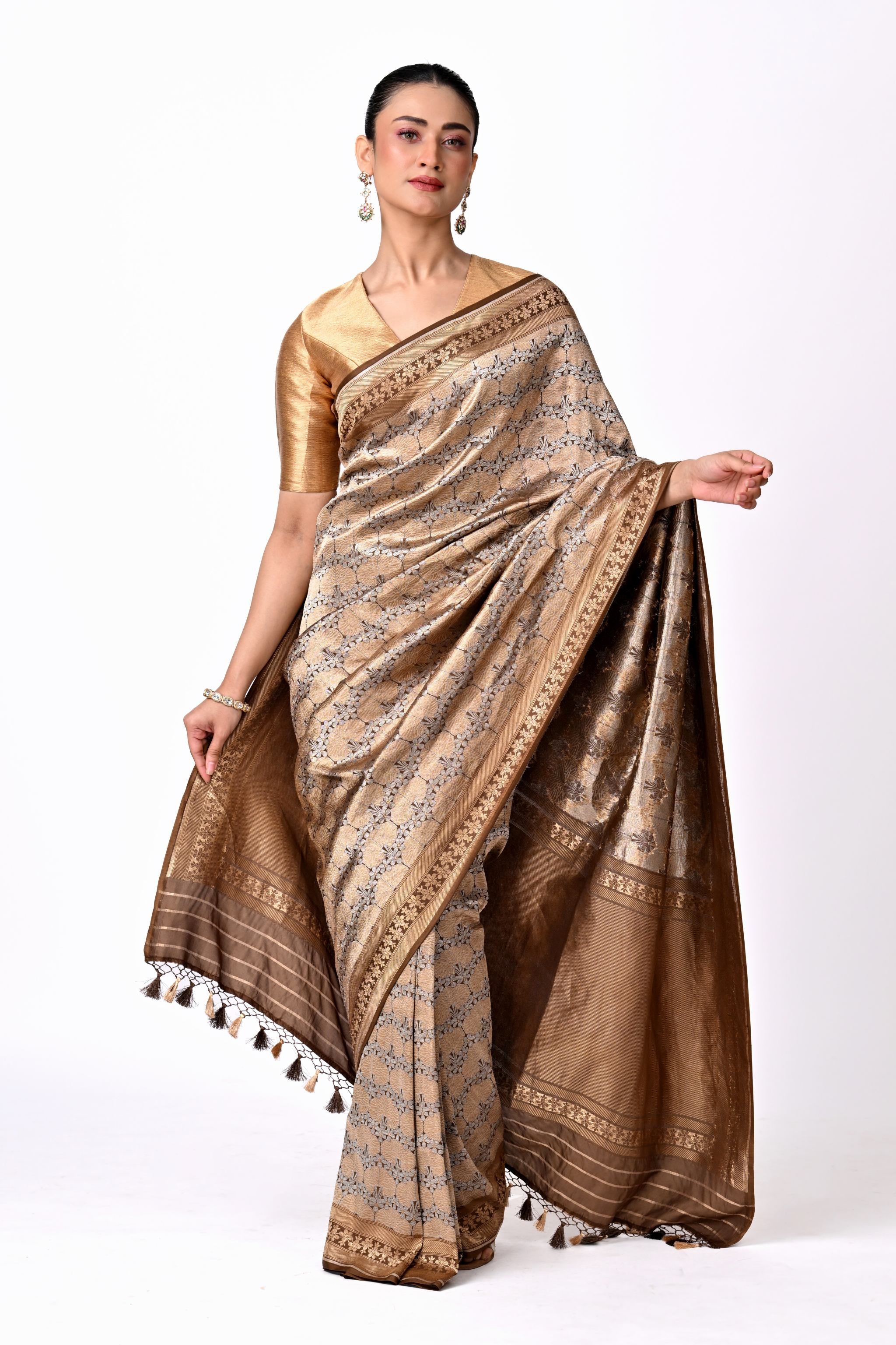 Gold & Silver Brocade Saree