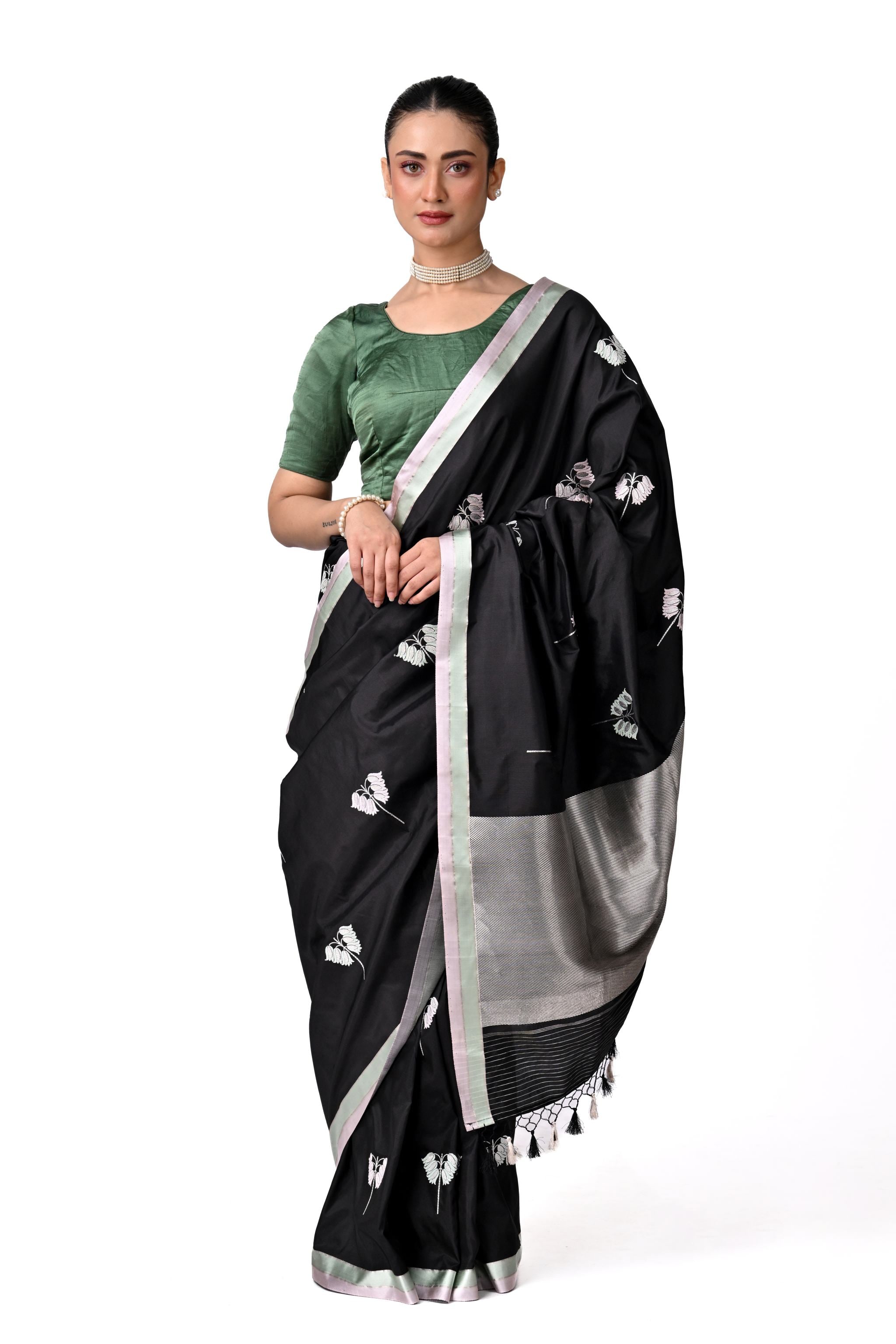 Black Pure Katan Silk