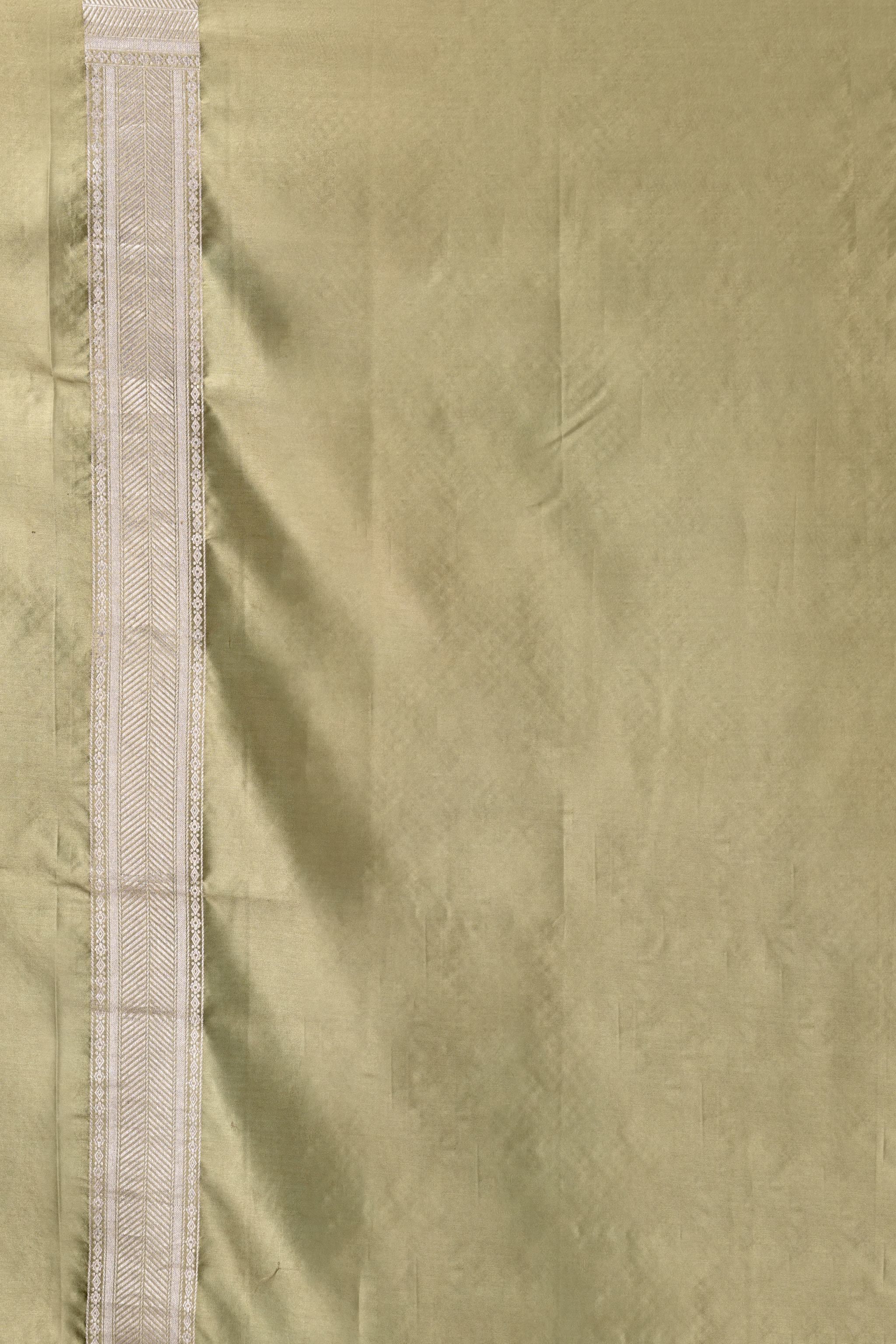 Olive Silver Pure Brocade Saree