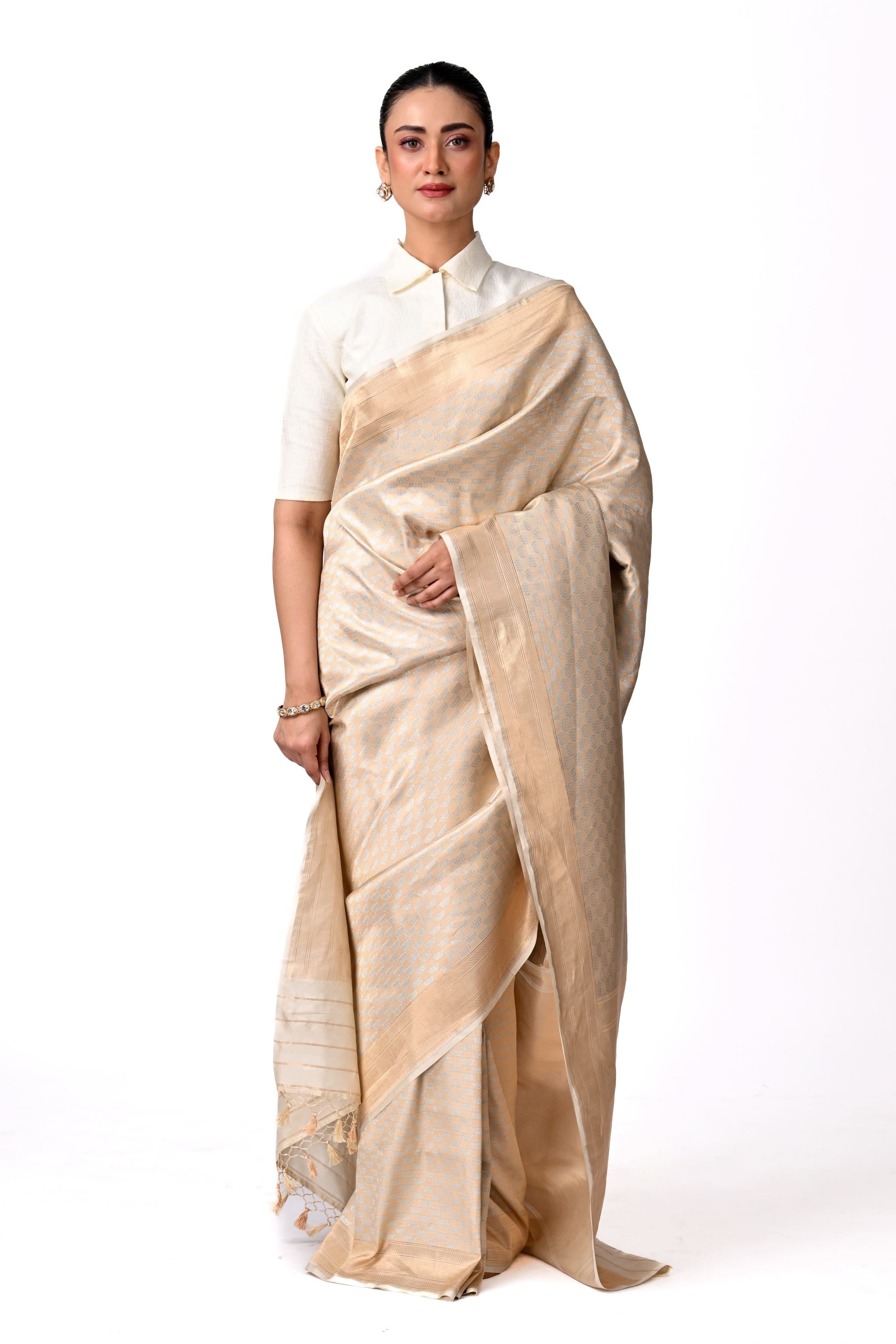 Gold Pure Brocade Silk Saree