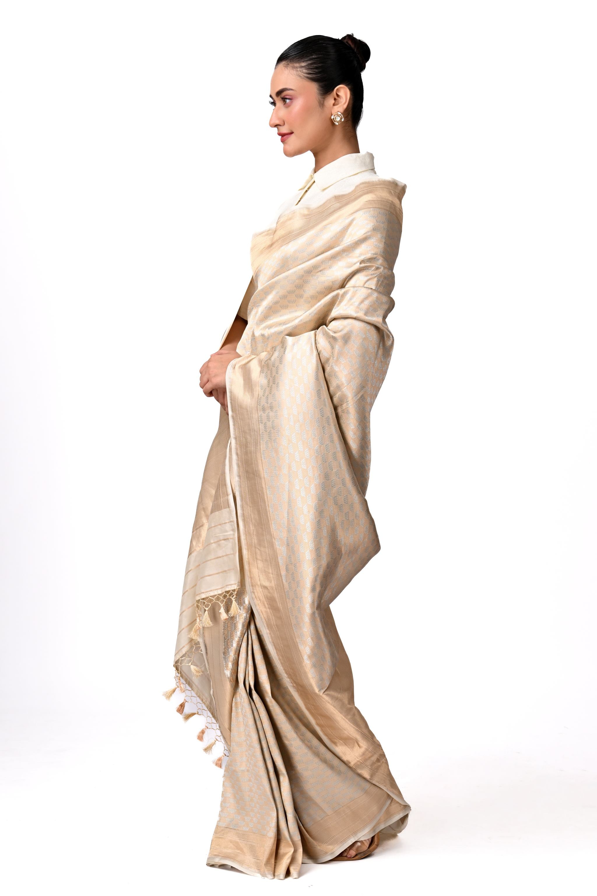 Gold Pure Brocade Silk Saree