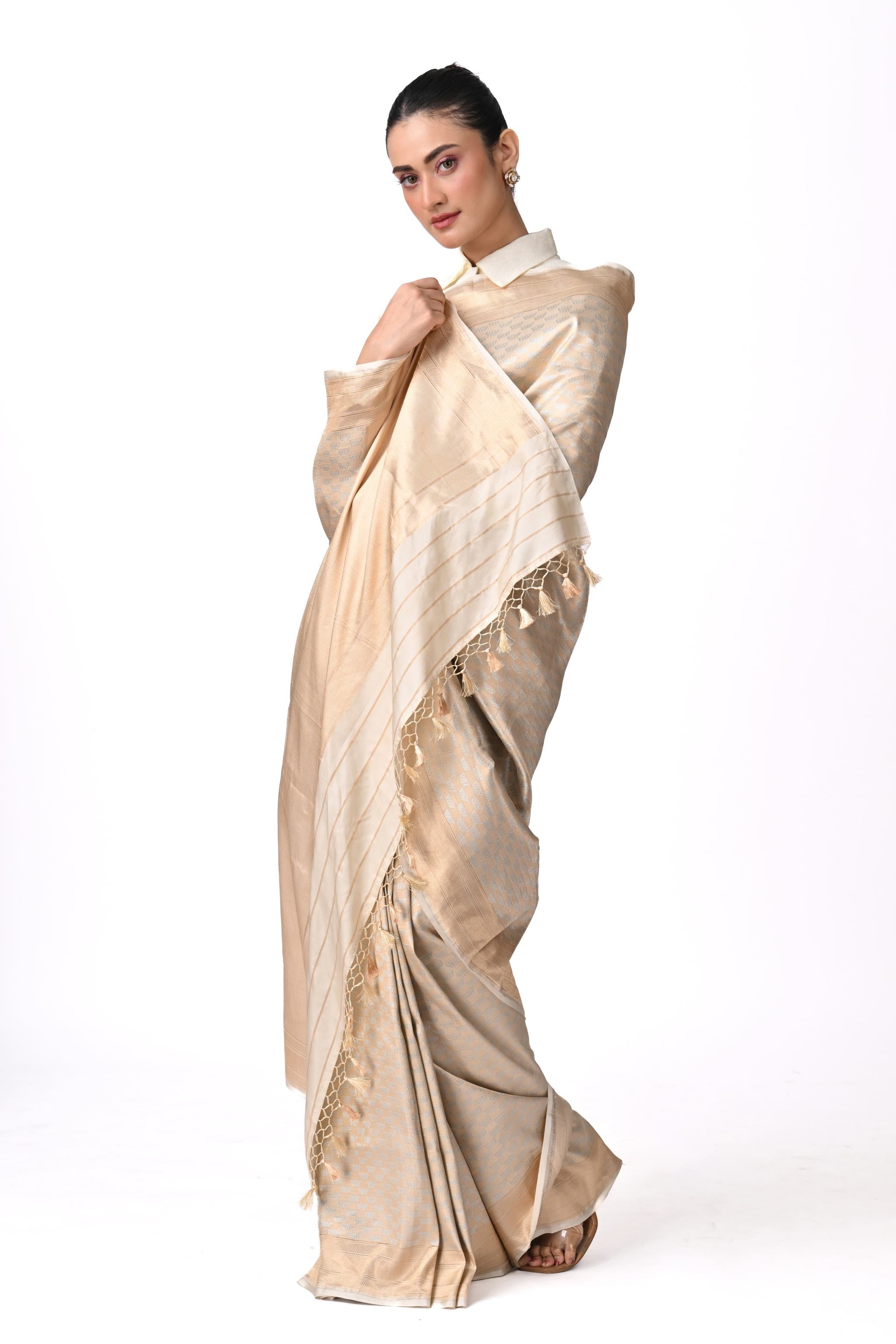 Gold Pure Brocade Silk Saree