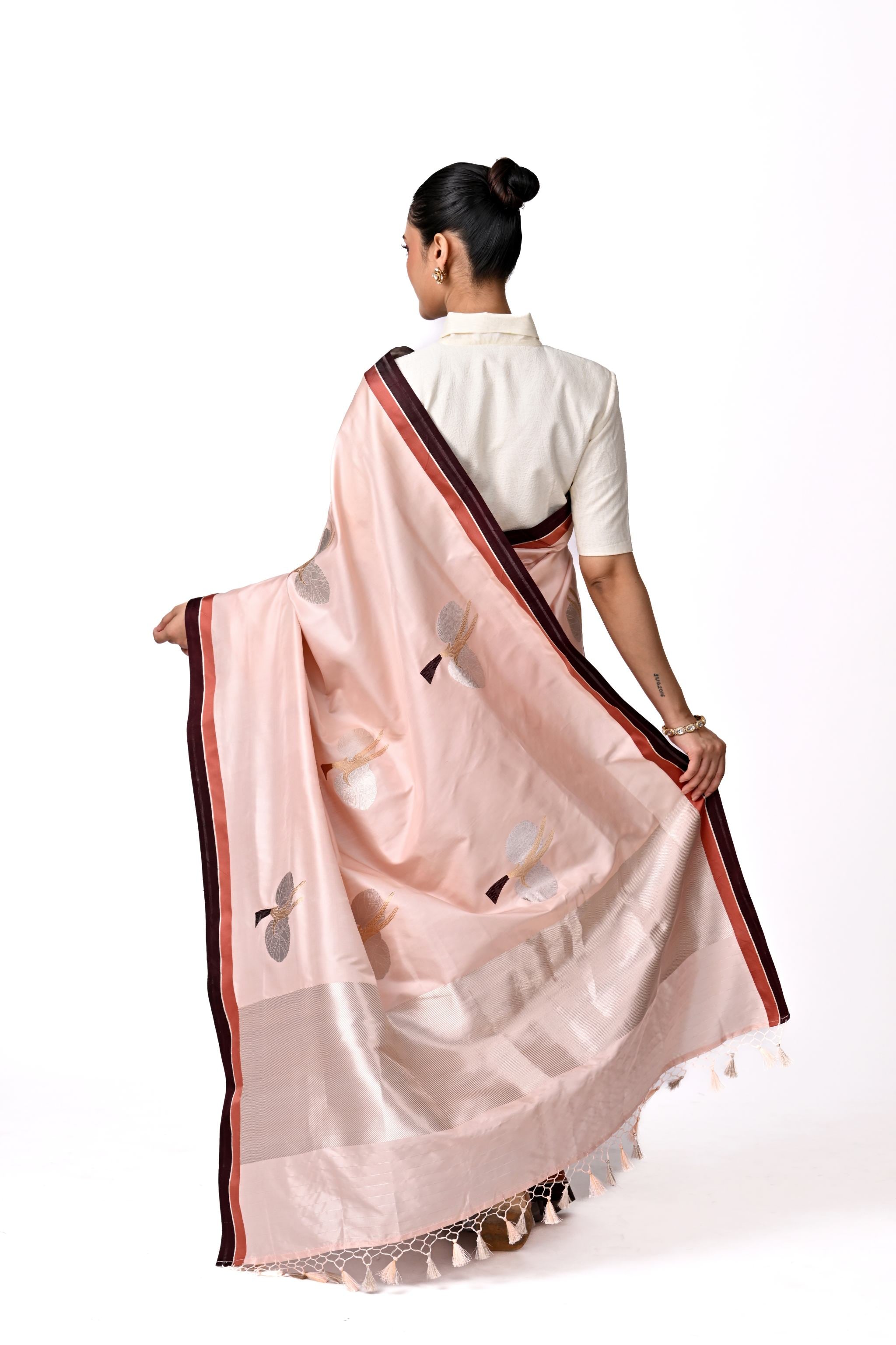 Peach Pure Katan Silk Heritage Collection