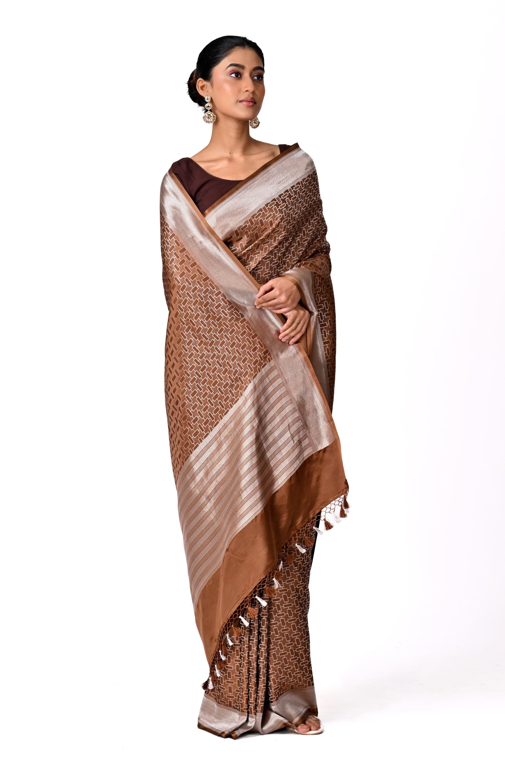 Copper-Brown Pure Katan Silk