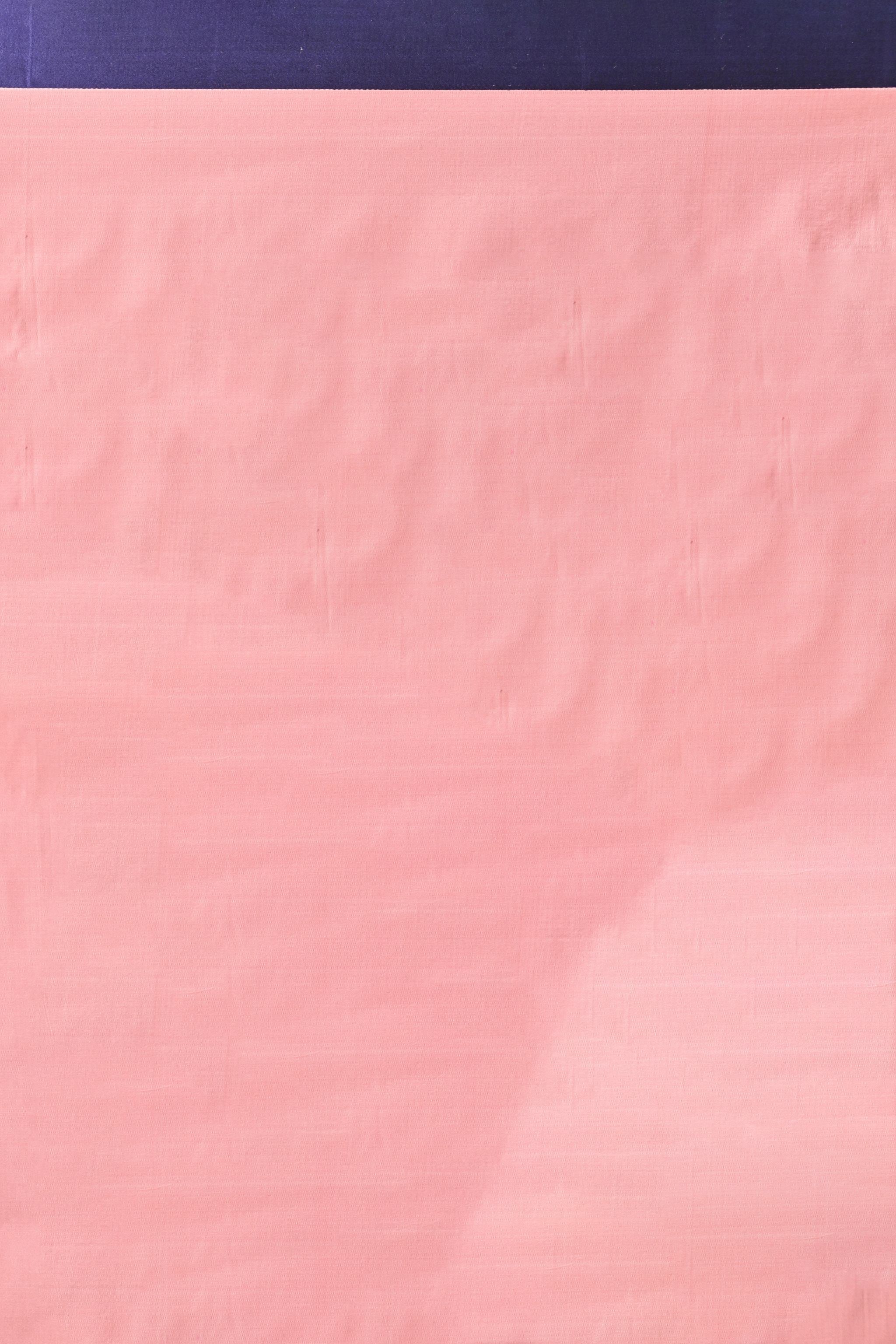 Pink Saree with Navy Border