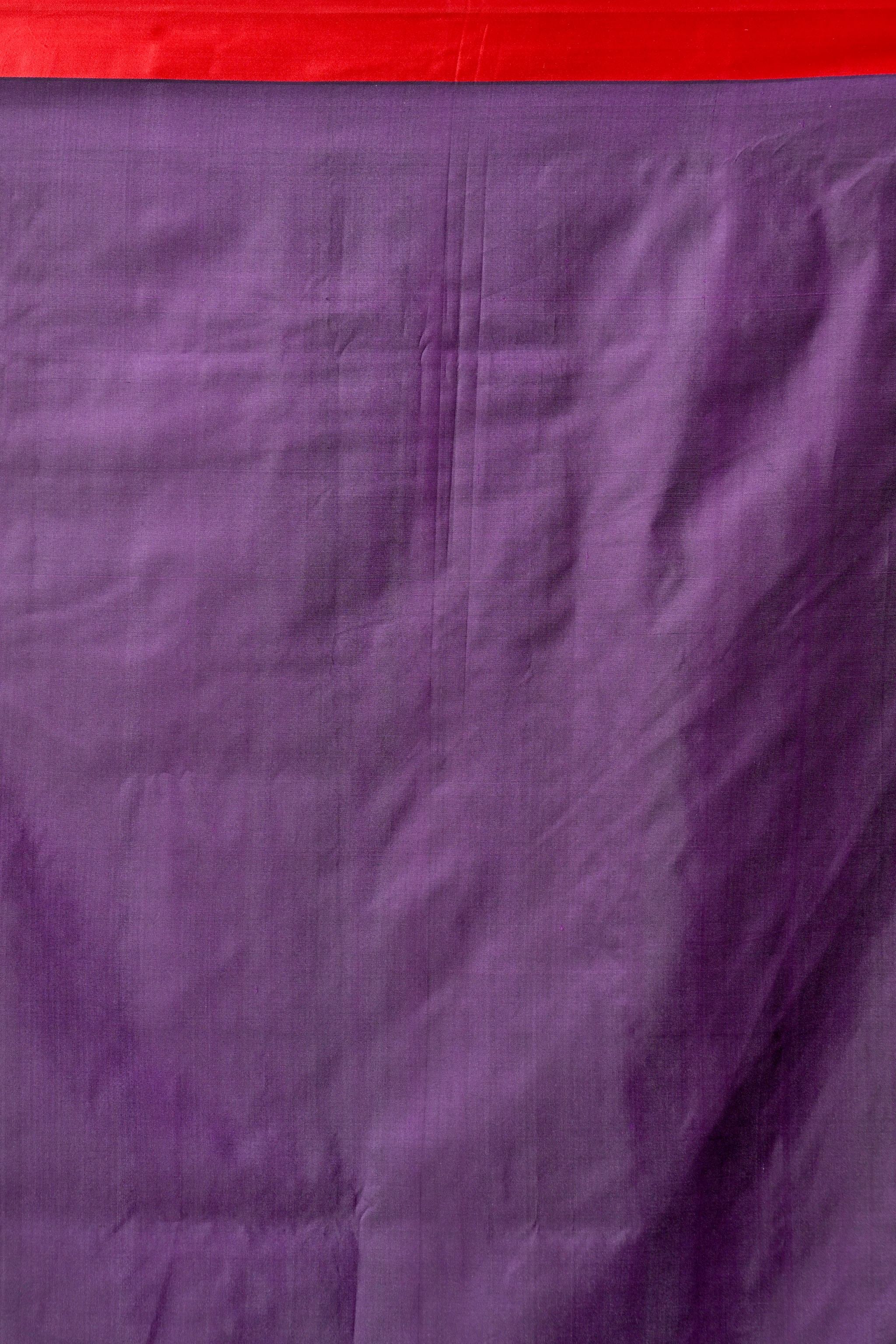 Purple Saree with Silver Botanical Buta