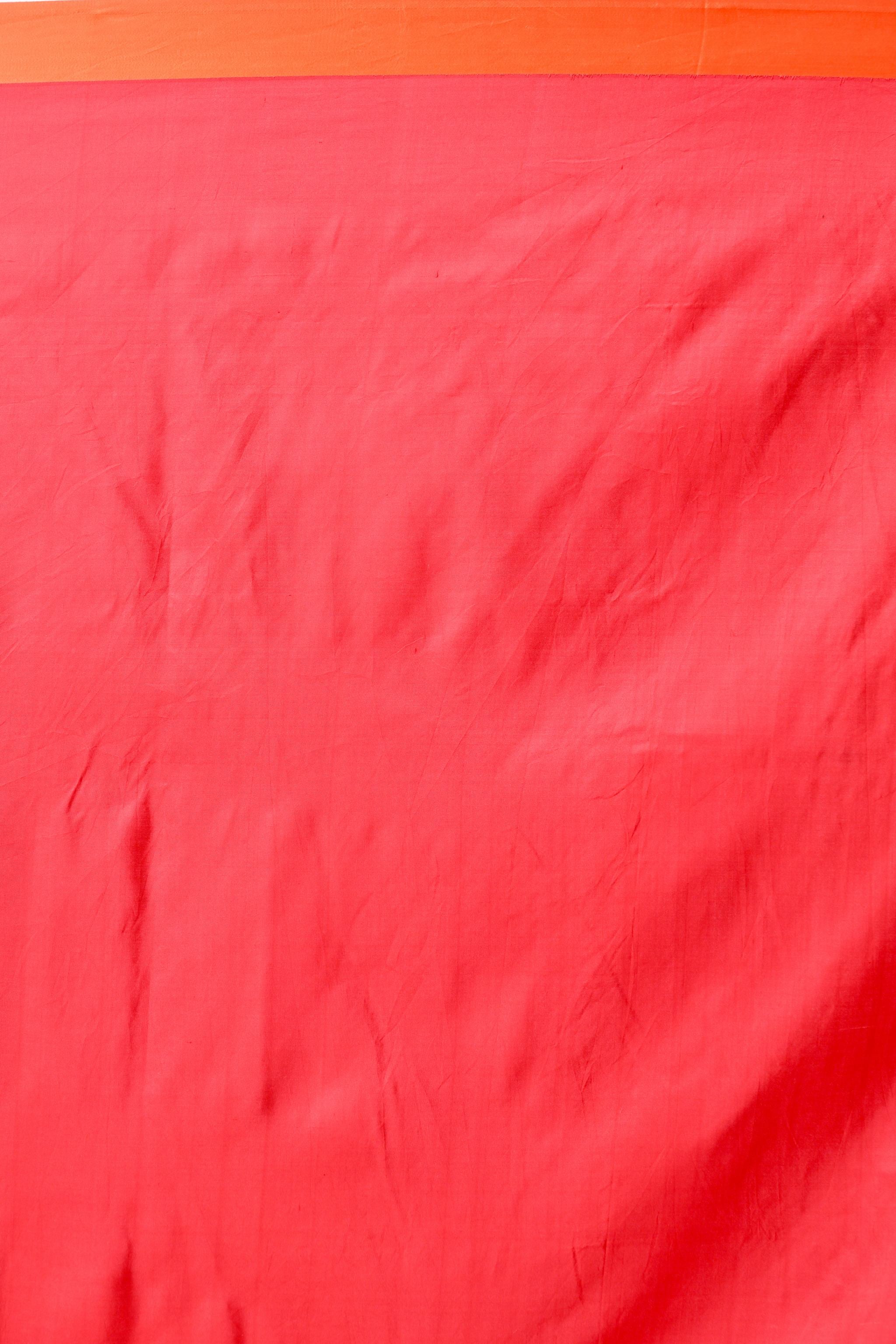 Red Saree with Silver Botanical Buta