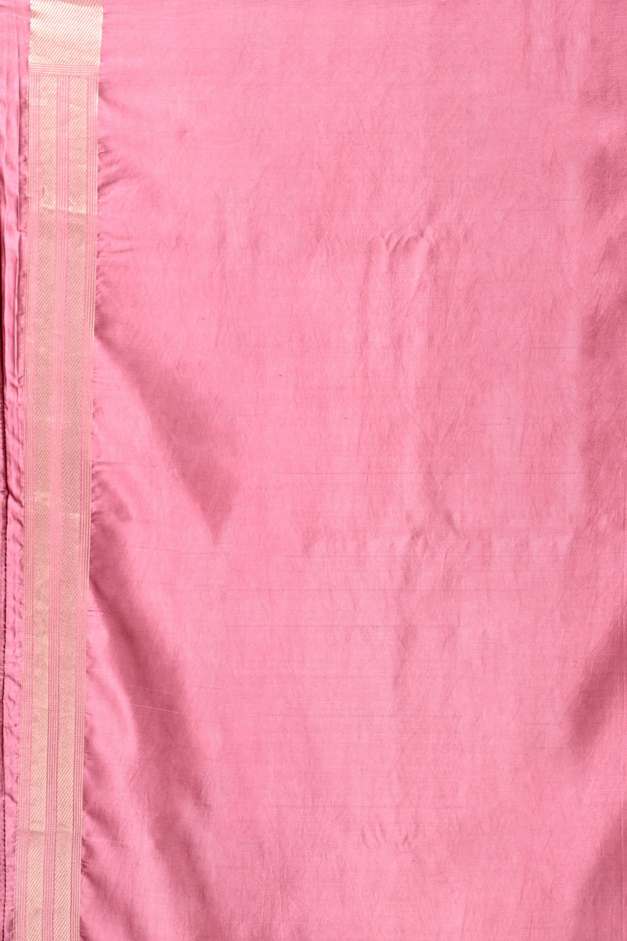 Rose Pink Brocade Saree