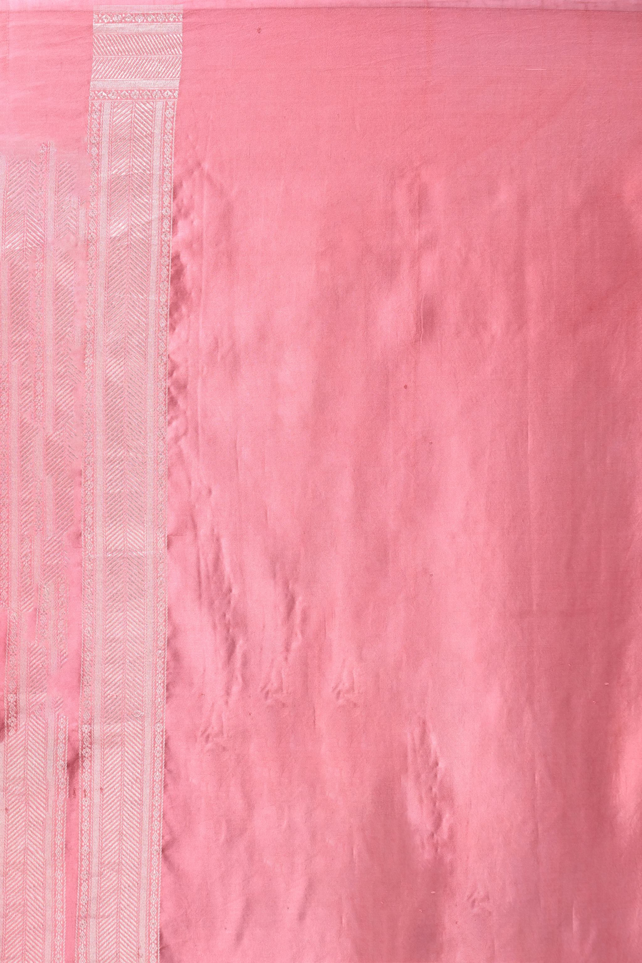 Rose Pink Benaras Brocade Saree