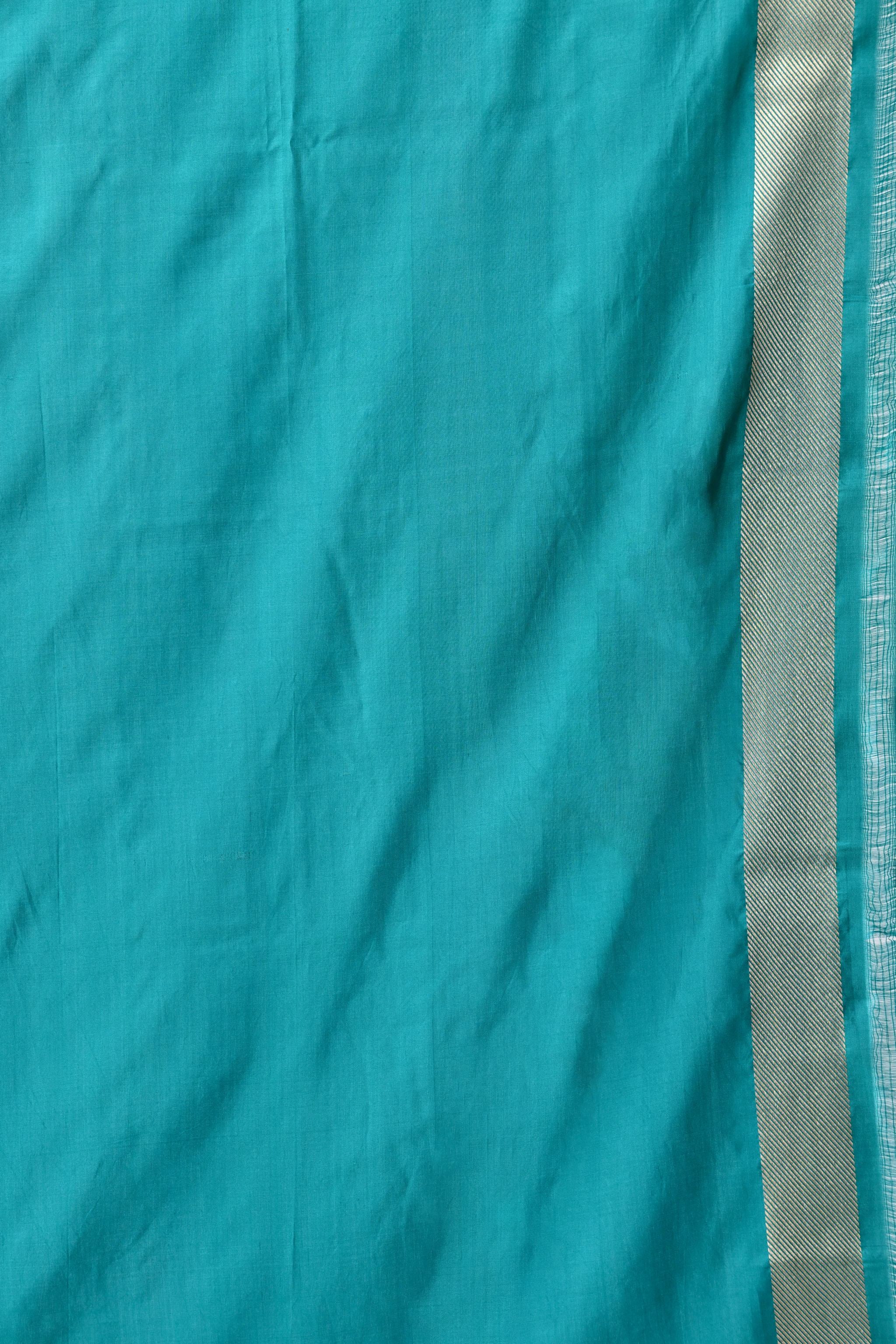Teal Green Saree with Botanical Buta