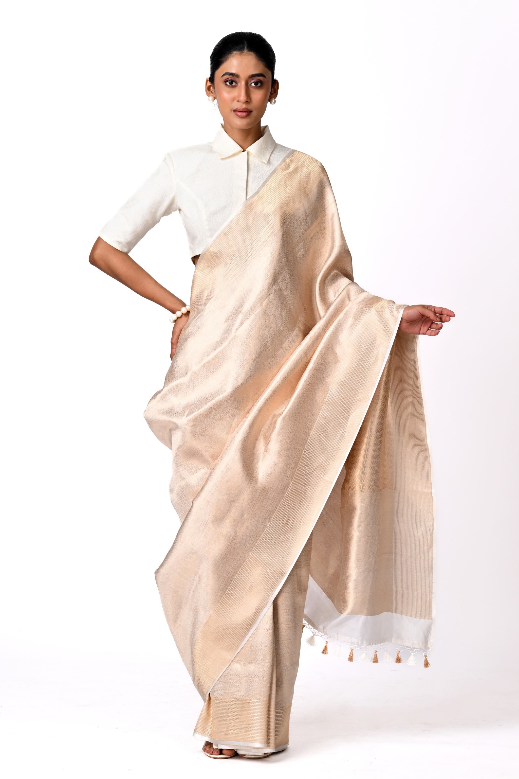 Metallic Champagne Benaras Brocade