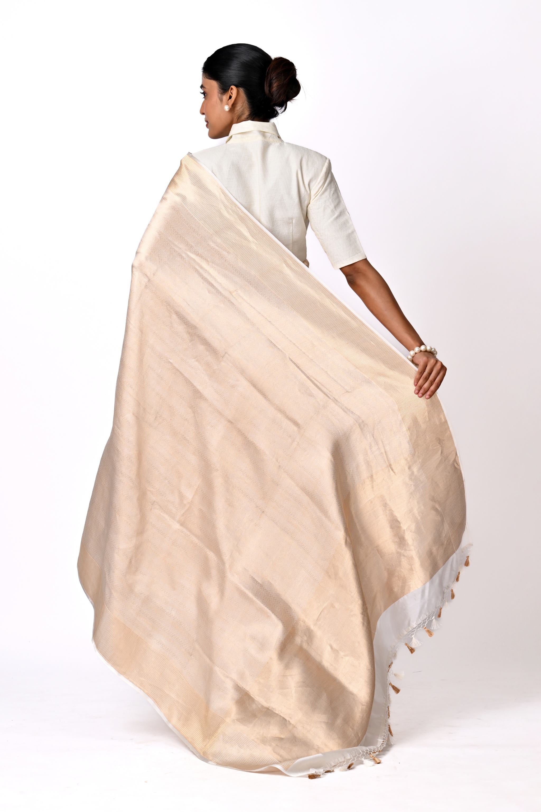 Metallic Champagne Benaras Brocade