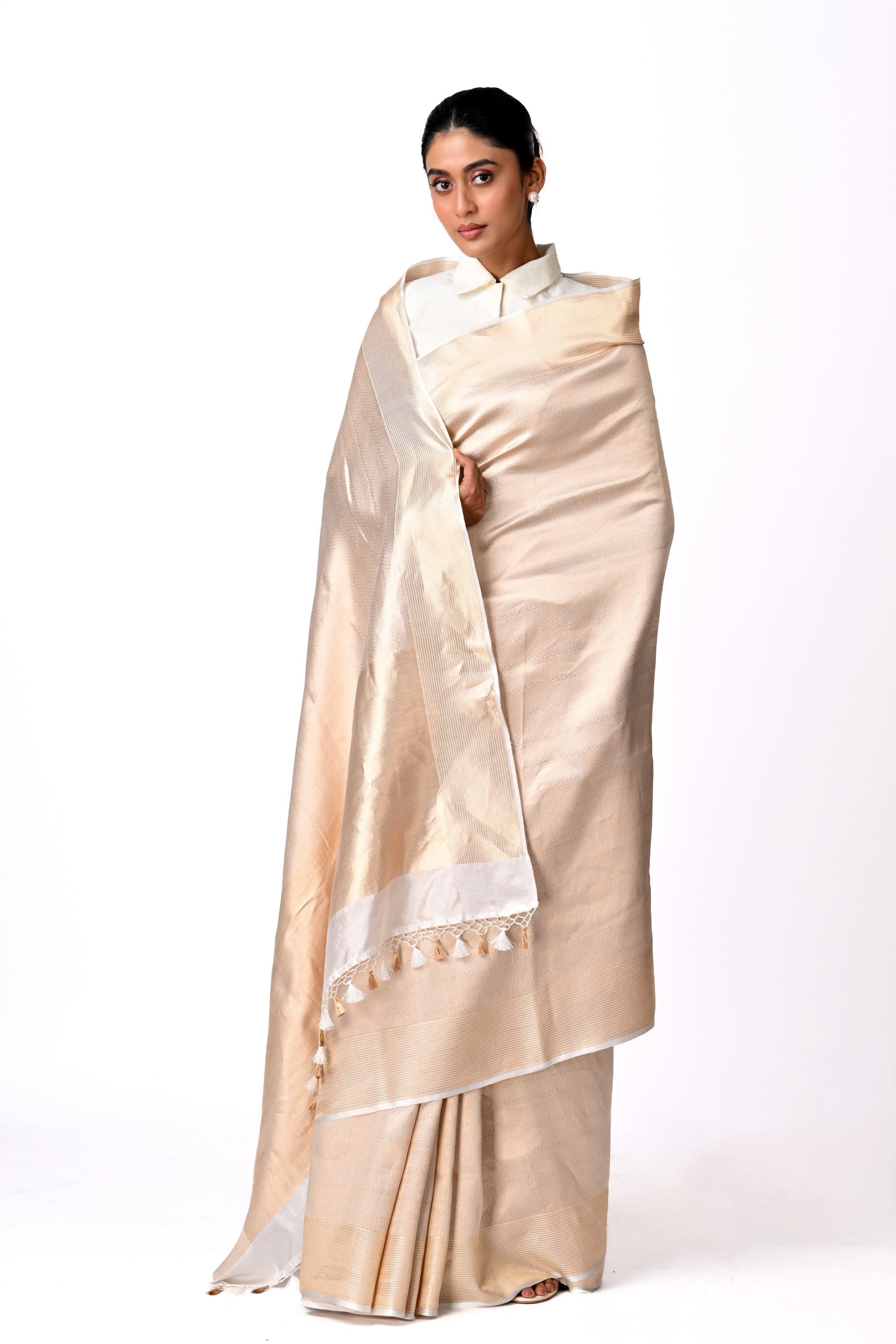 Metallic Champagne Benaras Brocade
