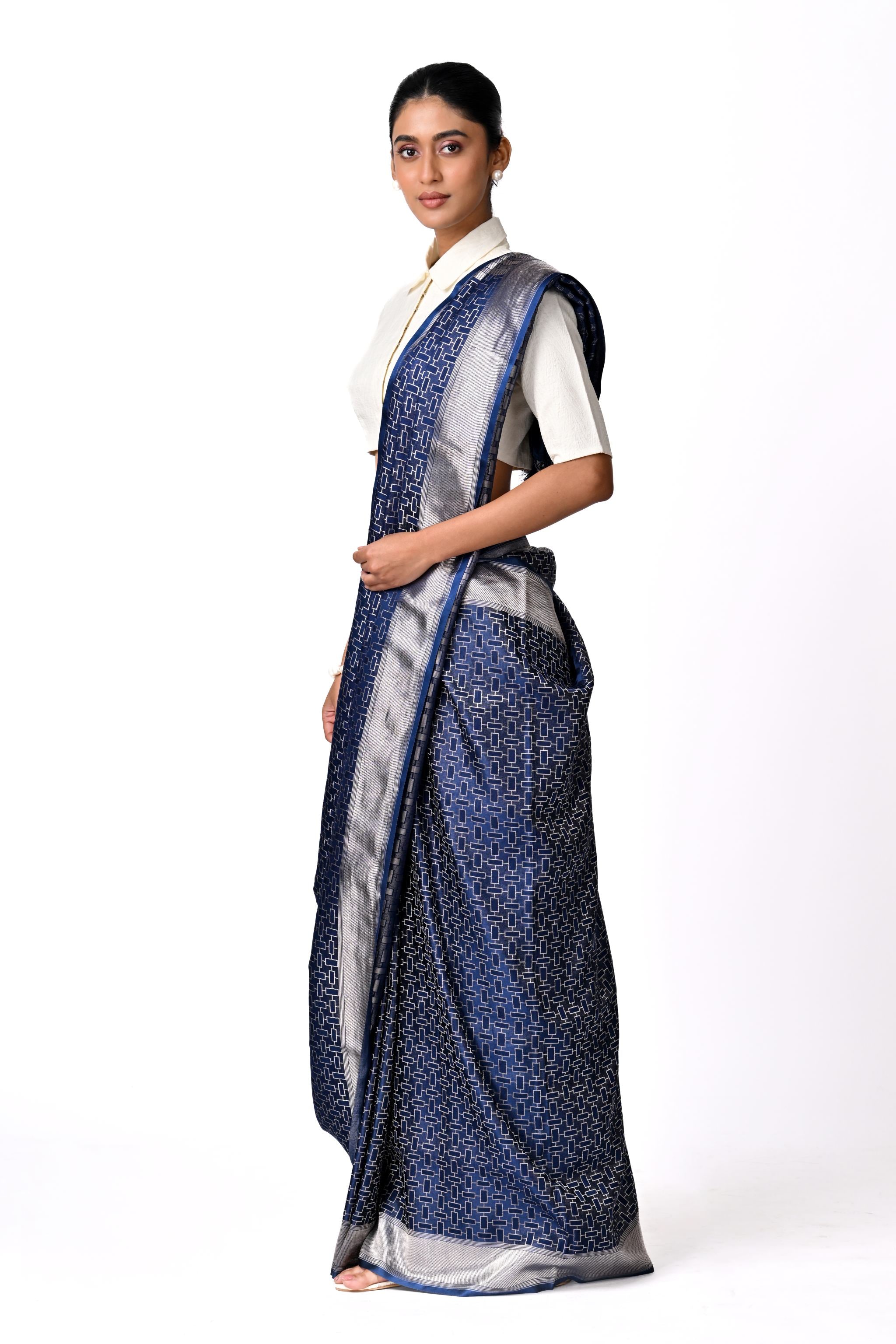 Blue Benaras Brocade Saree
