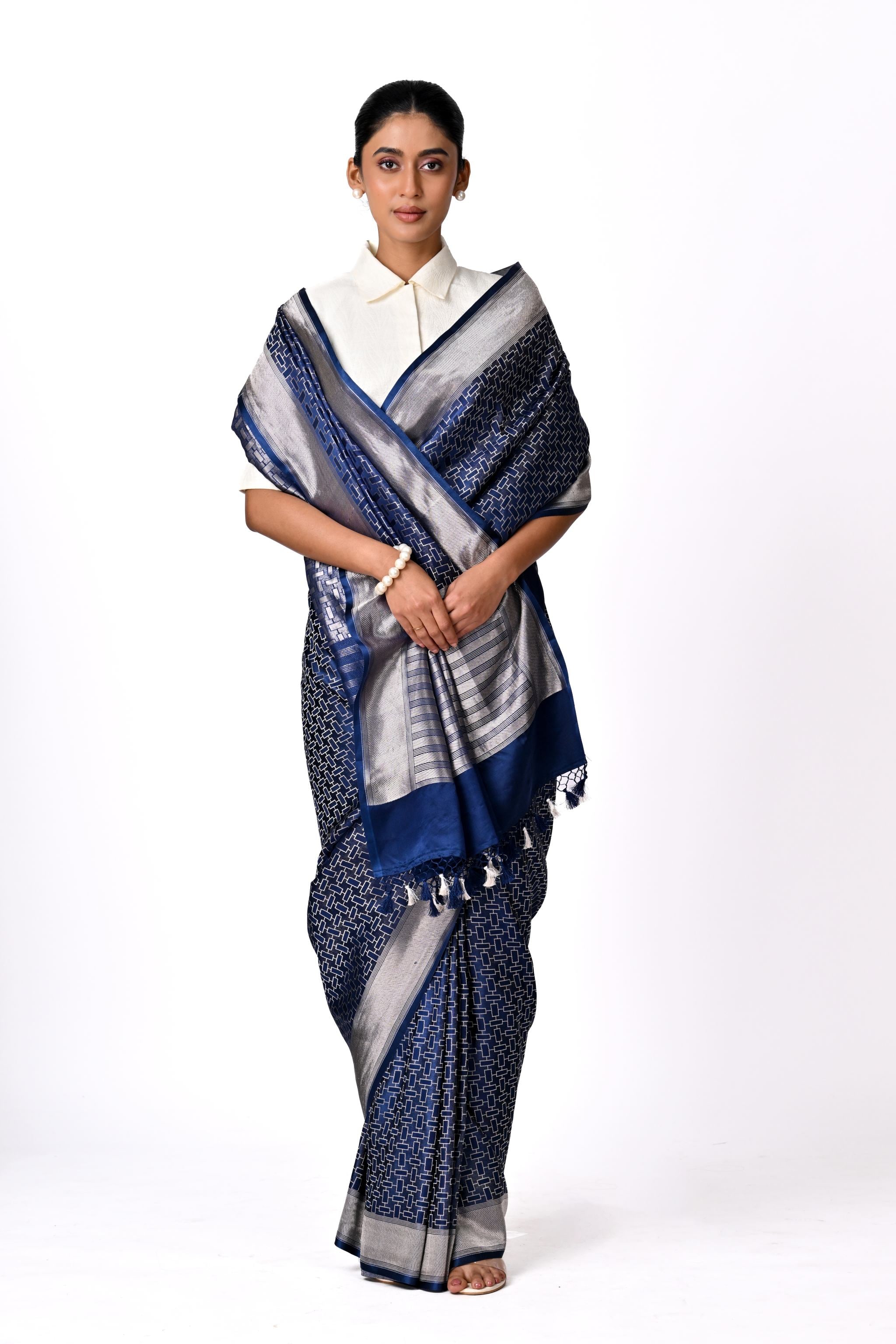 Blue Benaras Brocade Saree