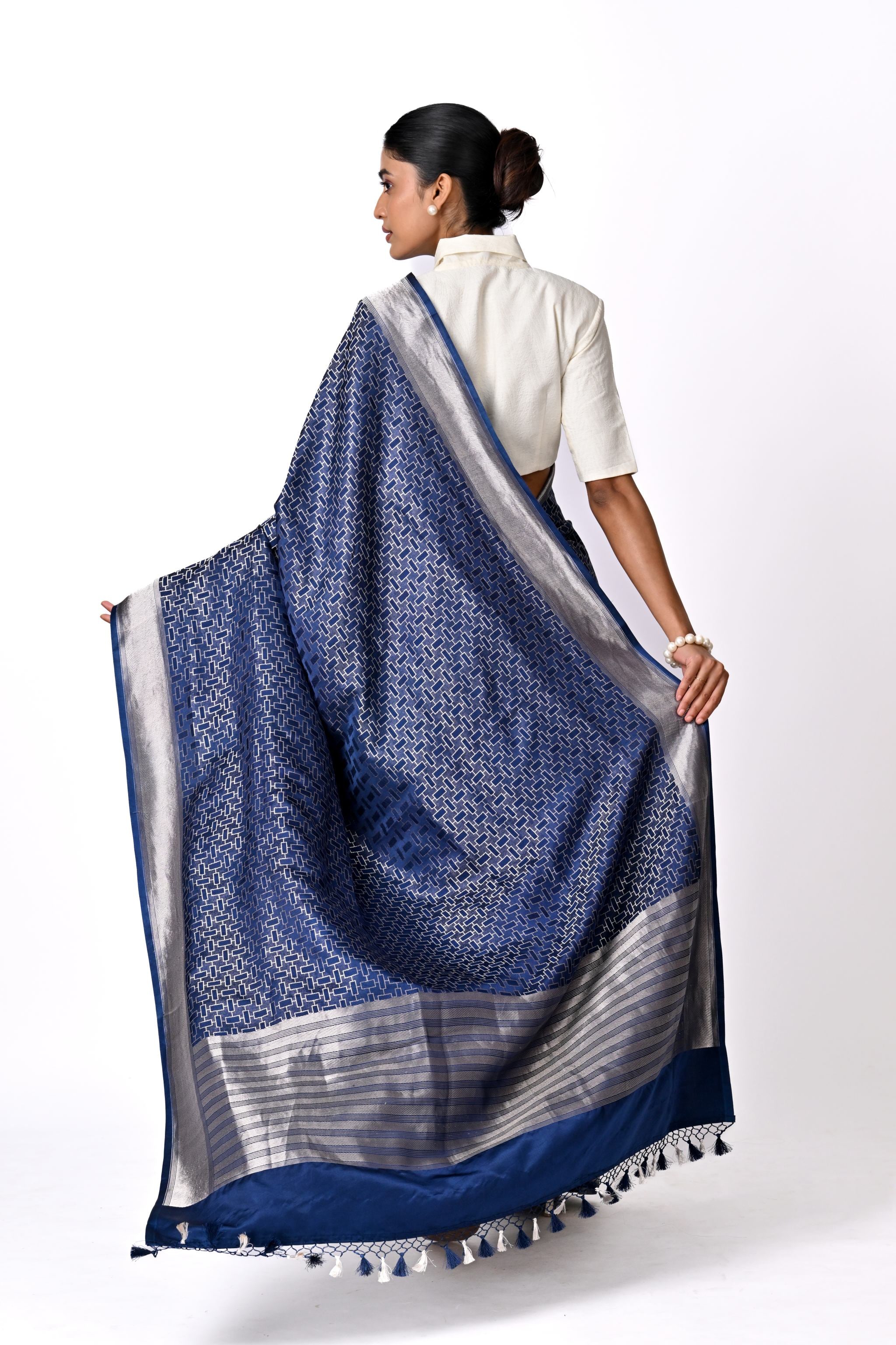 Blue Benaras Brocade Saree