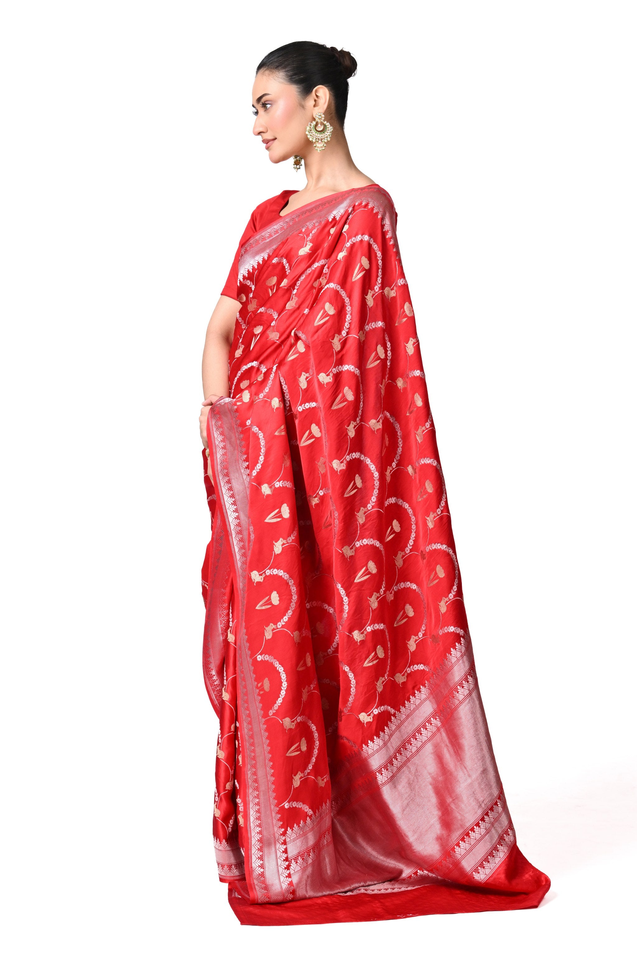 Red Handcrafted Banaras Silk