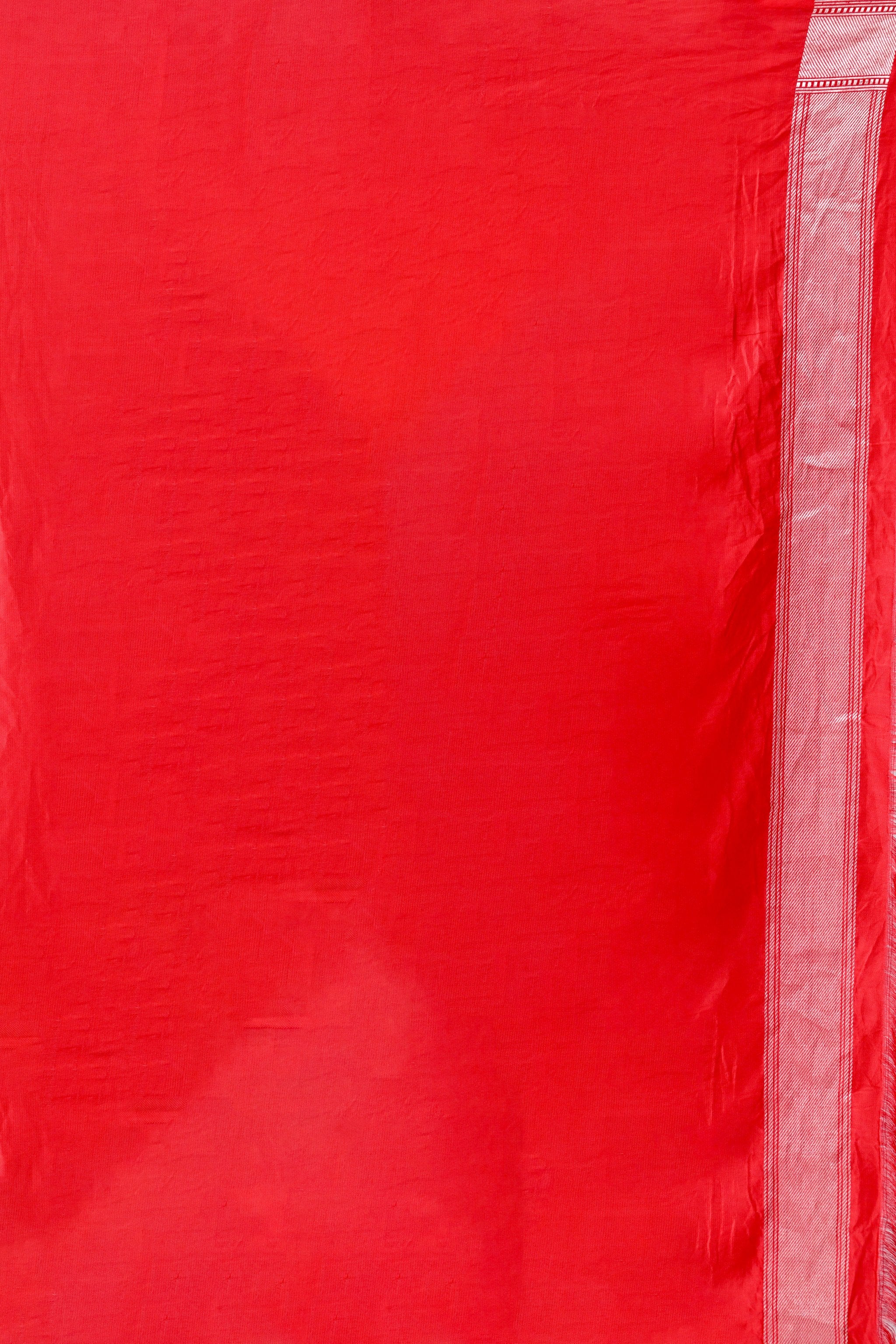 Red Gajji Silk Saree with Petite Bird Motifs