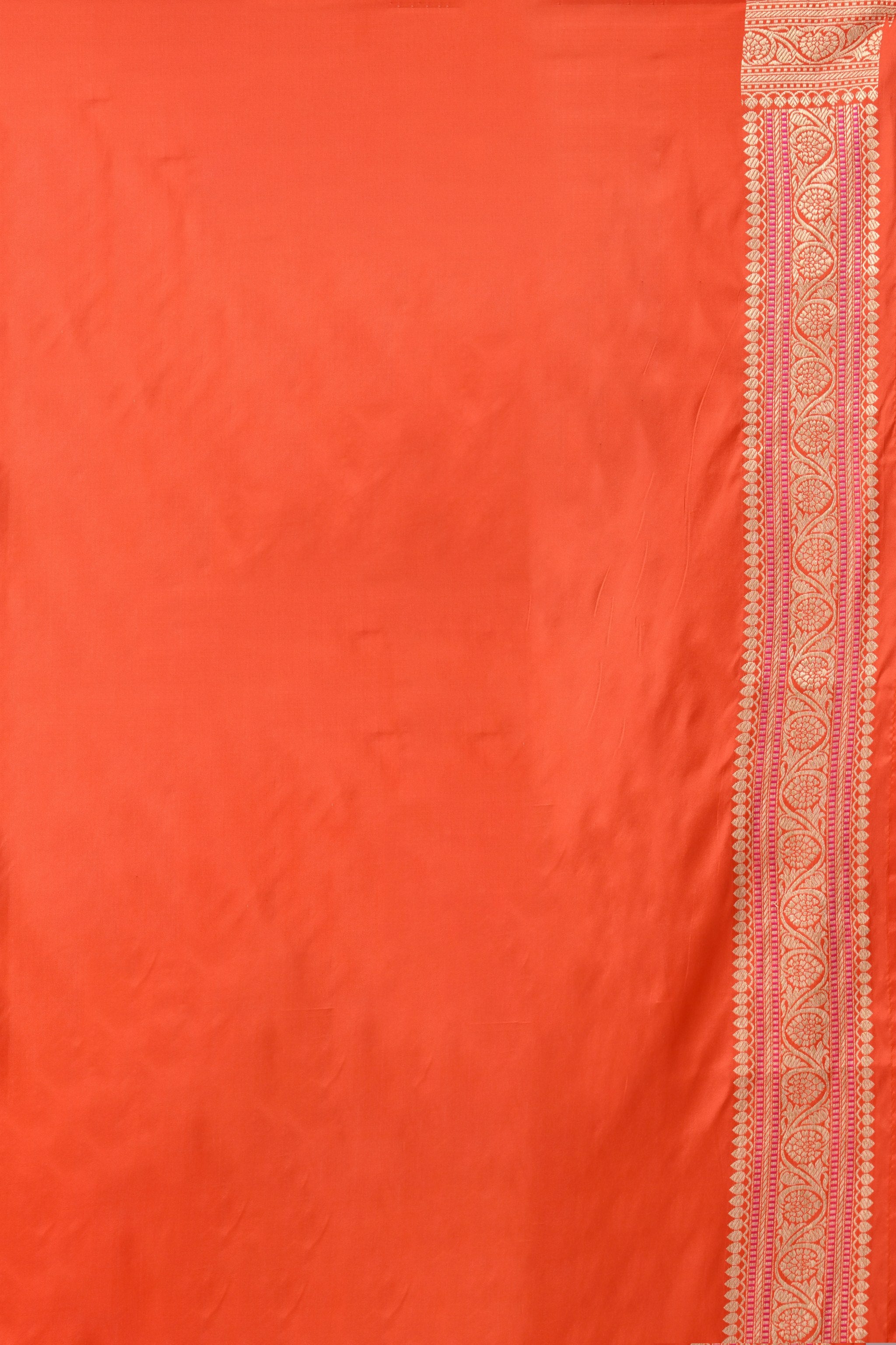 Orange Pure Katan Silk Saree