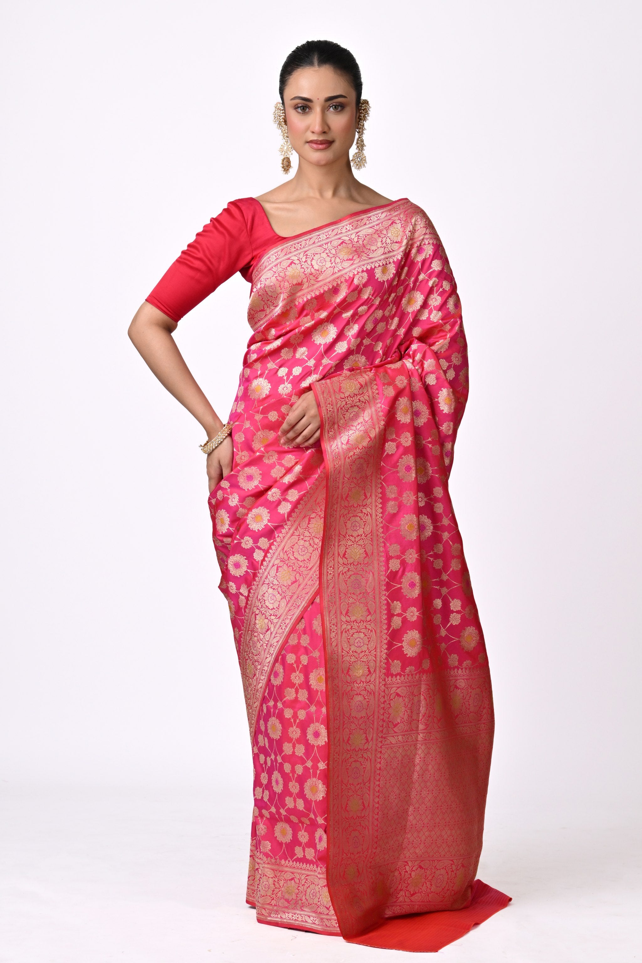Exquisite Silk Sarees with Floral Jaal Collection