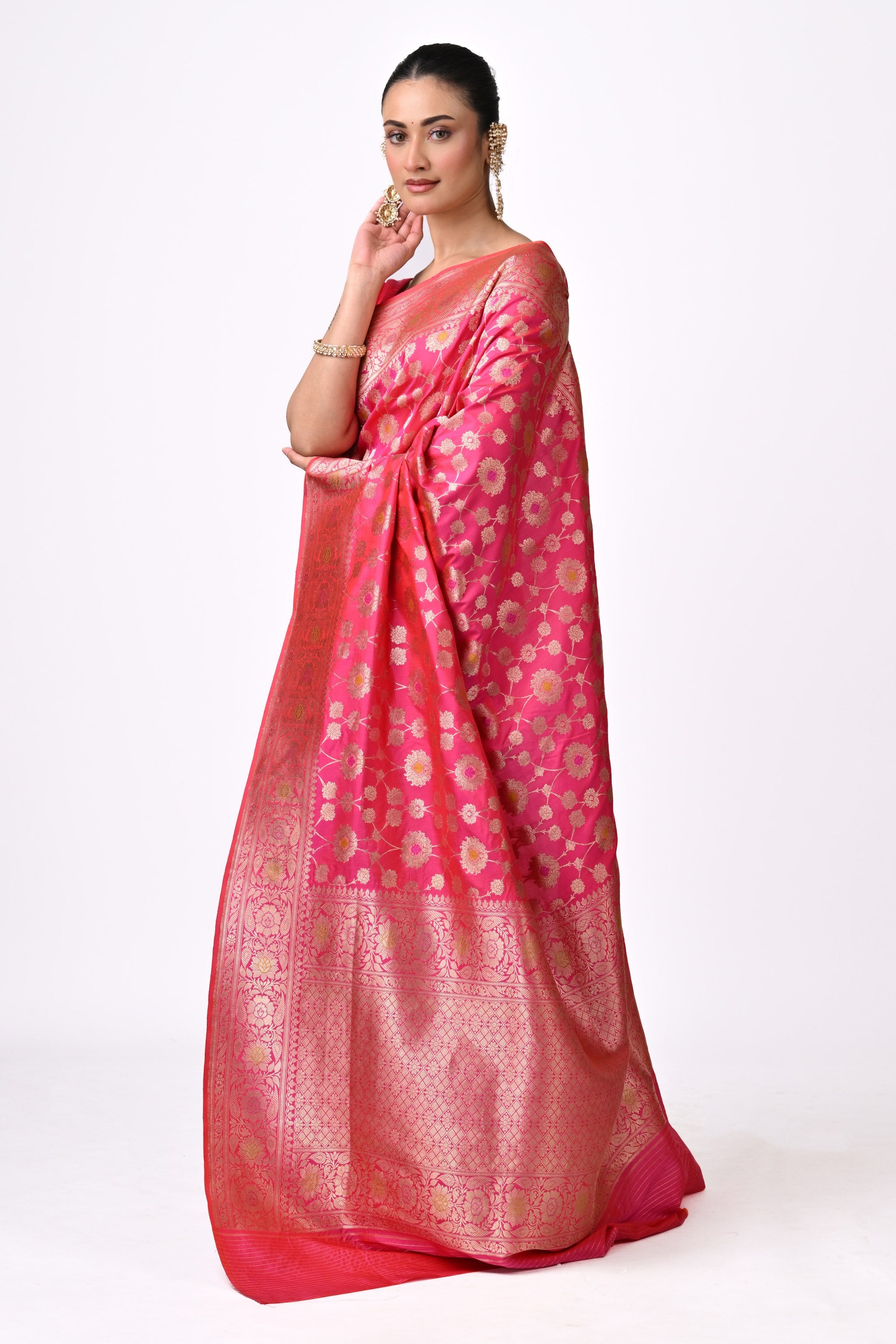 Exquisite Silk Sarees with Floral Jaal Collection