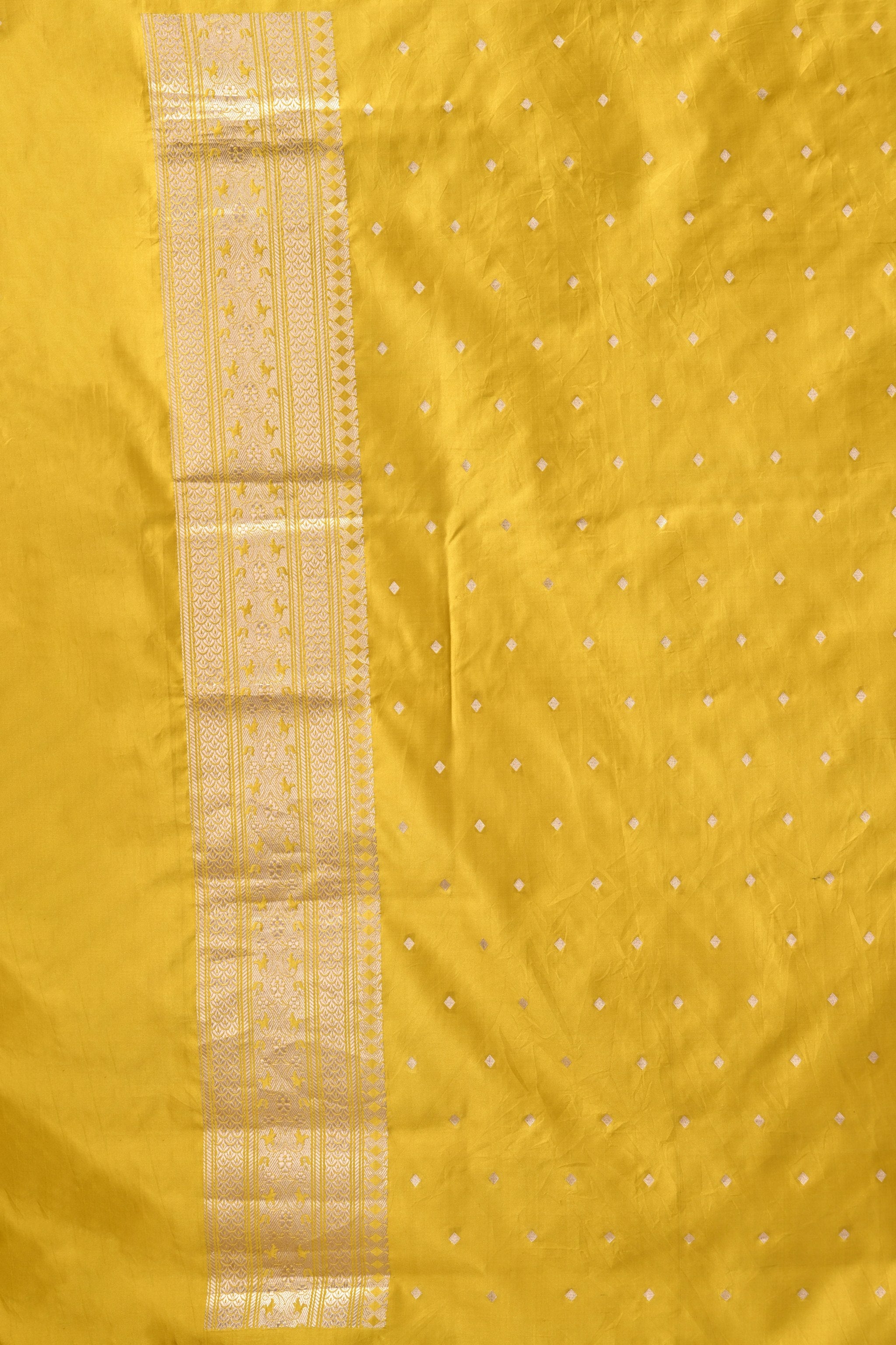 Yellow Pure Katan Silk Banarasi Saree