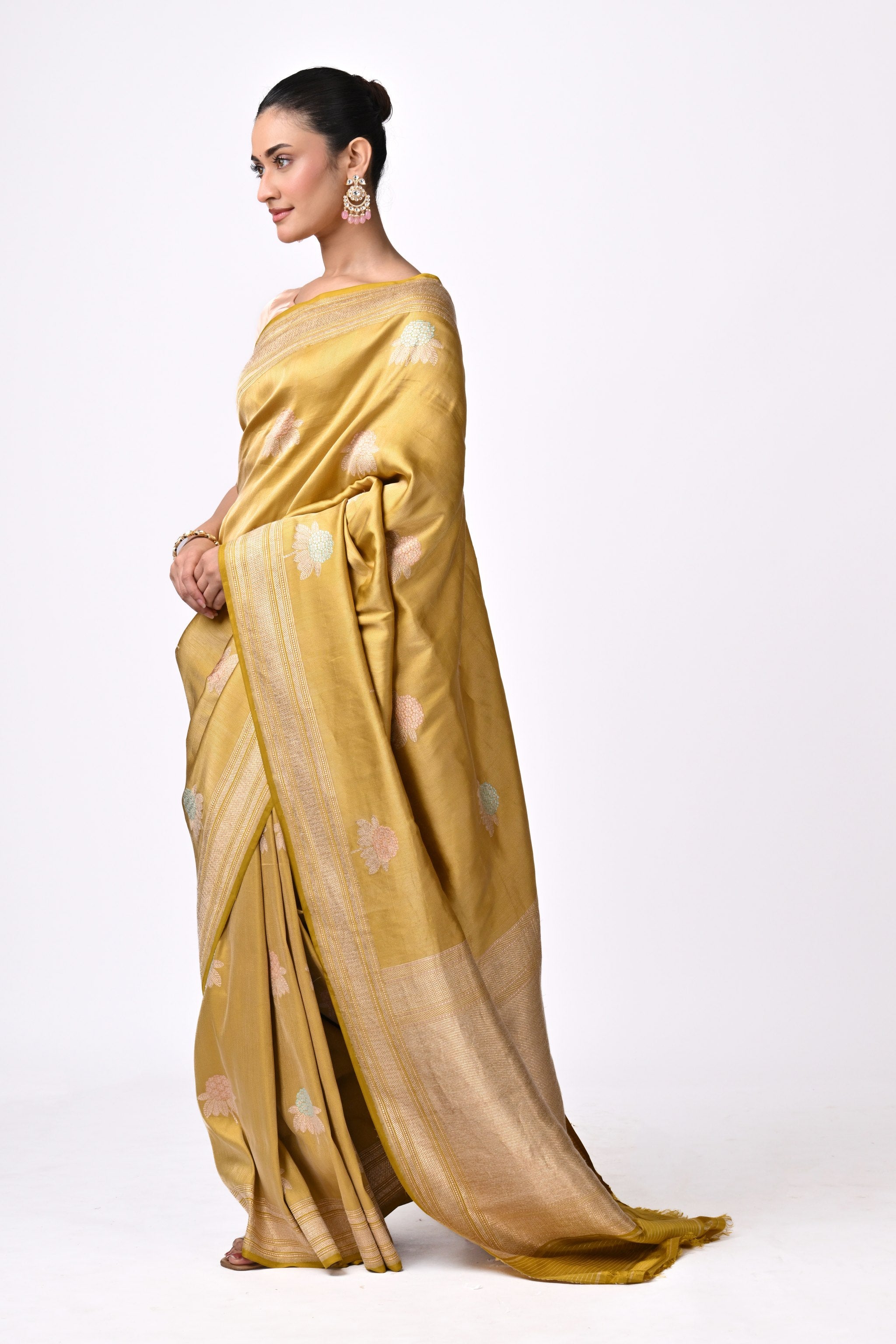 Twill Silk Meenakari Sarees