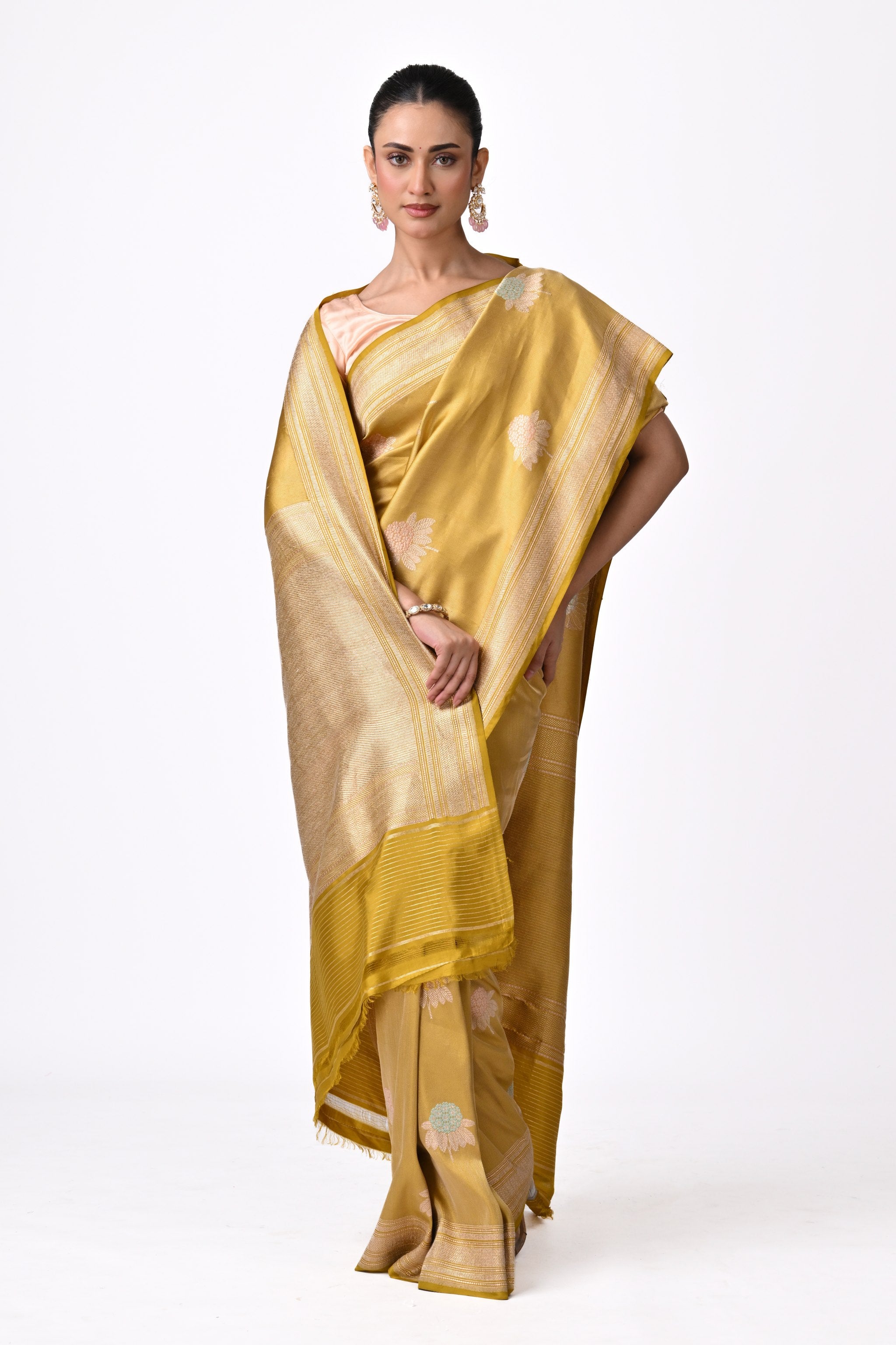 Twill Silk Meenakari Sarees