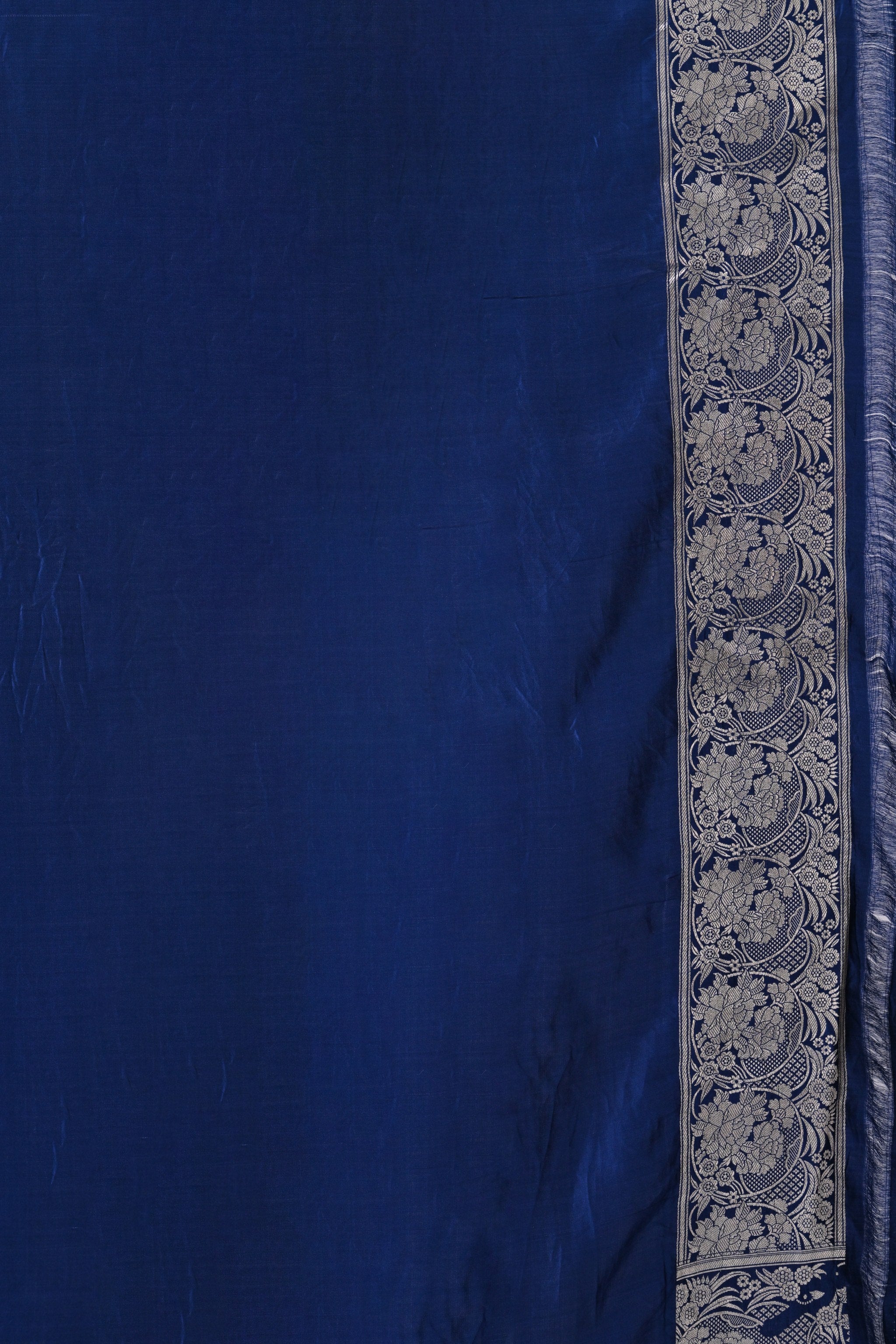 Royal Blue Pure Katan Silk Saree with Bird Motifs